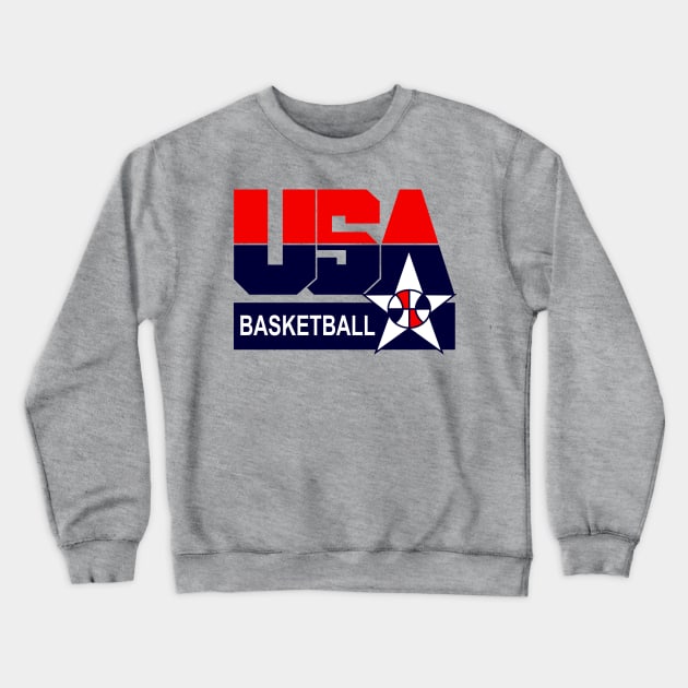 USA Bball America Basketball Crewneck Sweatshirt by GIANTSTEPDESIGN